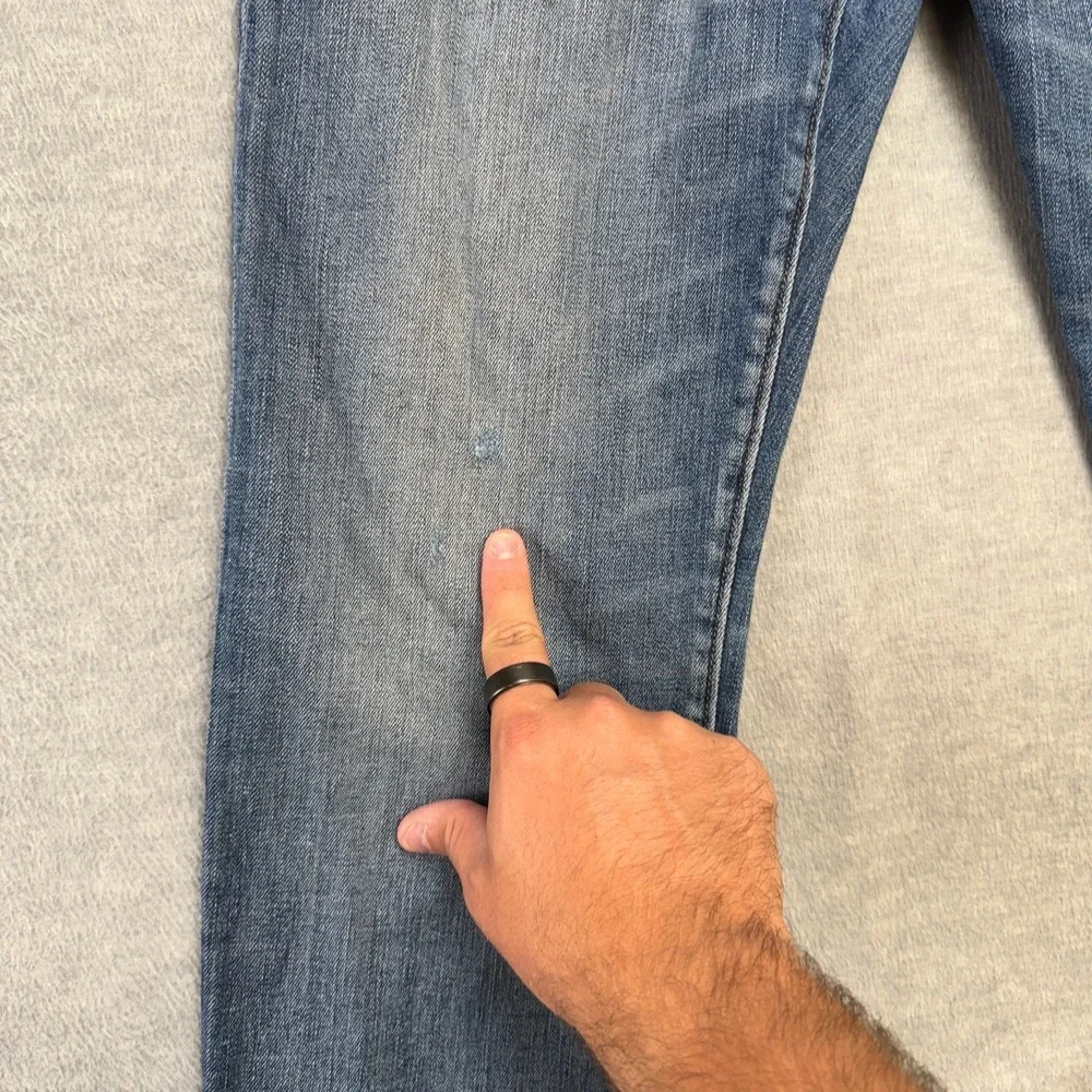 Madewell Jeans Mens 32x32 (31x30) Blue Slim Fit Stretch Whiskered‎ Denim Casual